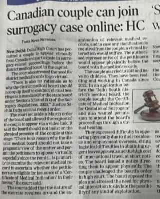 Altruistic Surrogacy in India Virtual Interview now allowed by Delhi High Court
